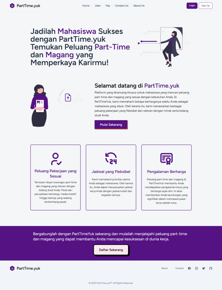 KakandaTech.com - Portofolio PartTime.Yuk - Sistem Informasi Penyedia Parttime Untuk Mahasiswa