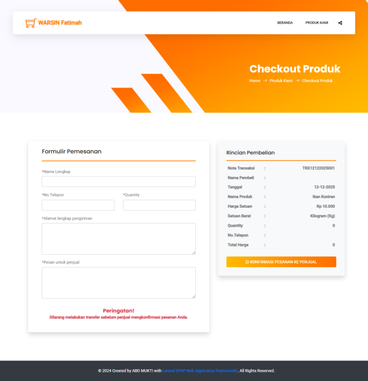 Portofolio Waroeng Ikan - Toko Online Antar Jemput Ikan Asin Berbasis Website