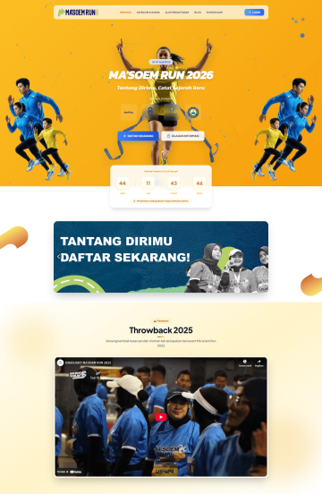 Masoem Run 2026 – Platform Website Event Lari Berbasis Laravel Livewire Dengan Sistem Backend Terintegrasi